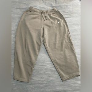 wide beige/tan nike sweatpants